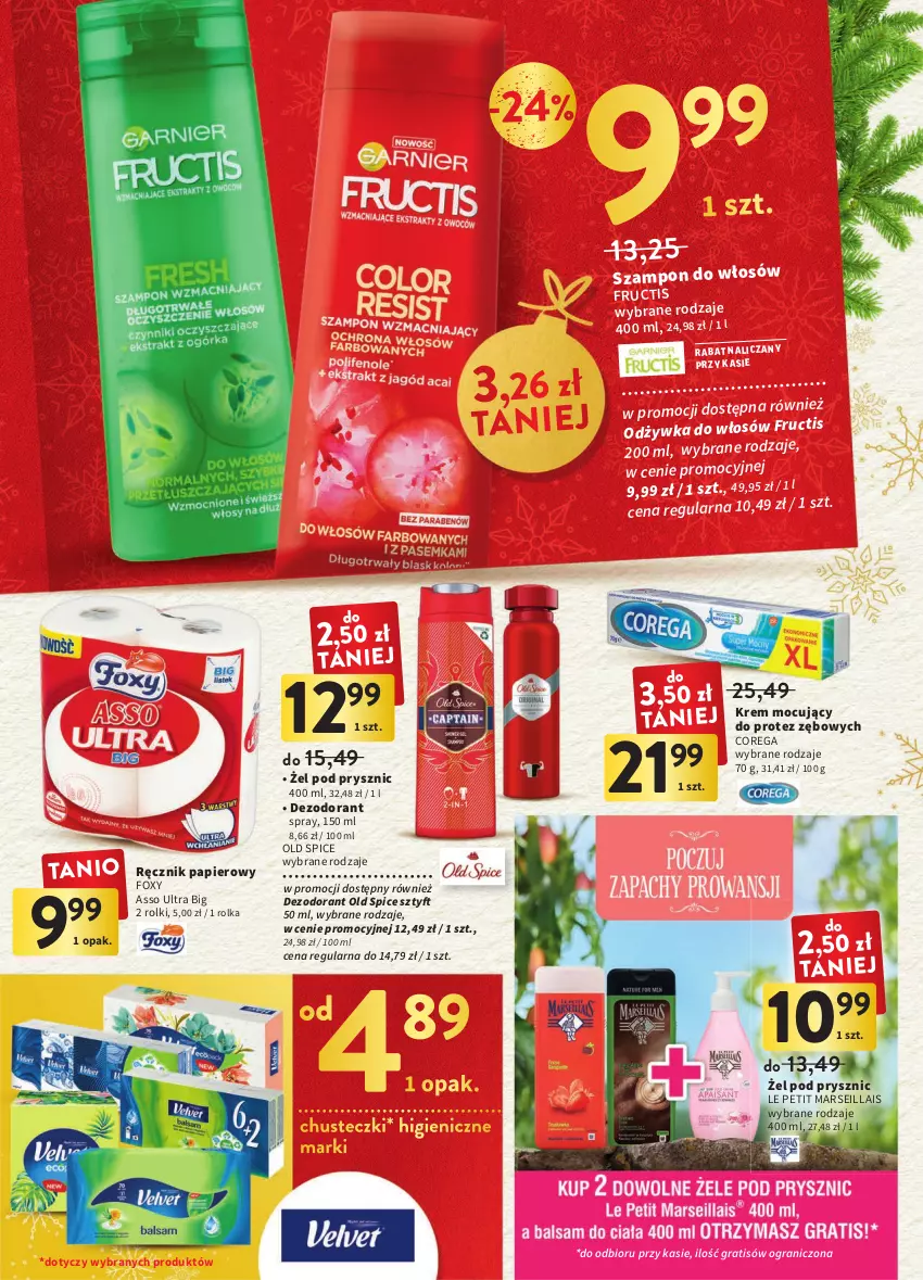 Gazetka promocyjna Intermarche - Gazetka Intermarche - ważna 01.12 do 07.12.2022 - strona 35 - produkty: Chusteczki, Corega, Dezodorant, Foxy, Fructis, Gra, Mars, Odżywka, Old Spice, Papier, Ręcznik, Rolki, Szampon