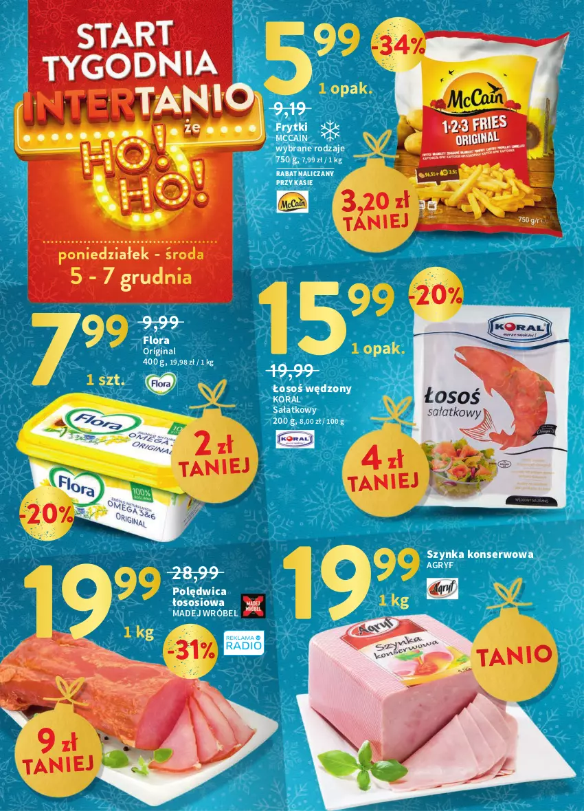 Gazetka promocyjna Intermarche - Gazetka Intermarche - ważna 01.12 do 07.12.2022 - strona 38 - produkty: Flora, Frytki, Gin, Gry, Madej Wróbel, McCain, Polędwica, Sałat, Ser, Sos, Szynka, Szynka konserwowa