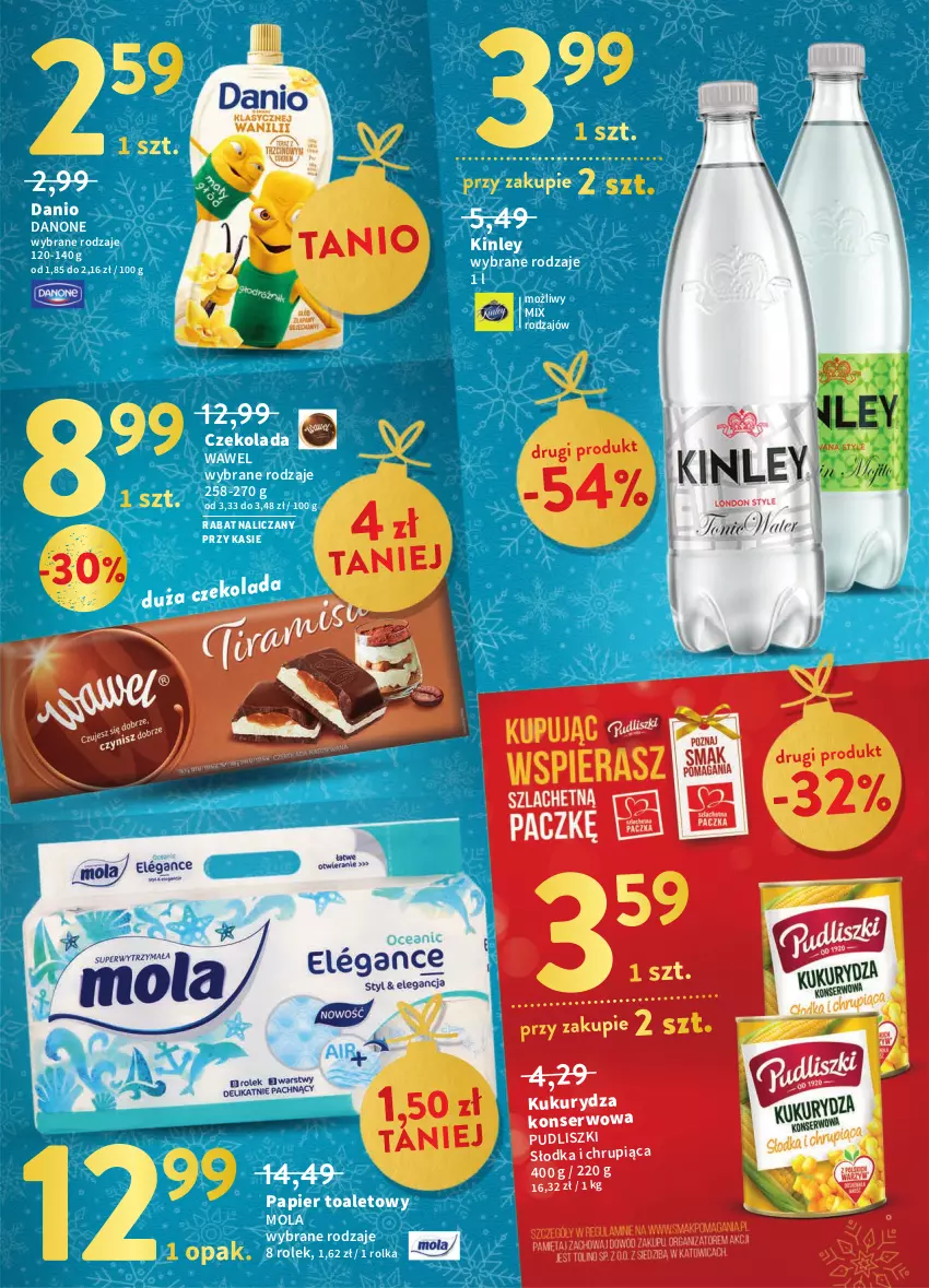 Gazetka promocyjna Intermarche - Gazetka Intermarche - ważna 01.12 do 07.12.2022 - strona 39 - produkty: Czekolada, Danio, Danone, Kukurydza, Kukurydza konserwowa, Mola, Papier, Papier toaletowy, Pudliszki, Ser, Wawel