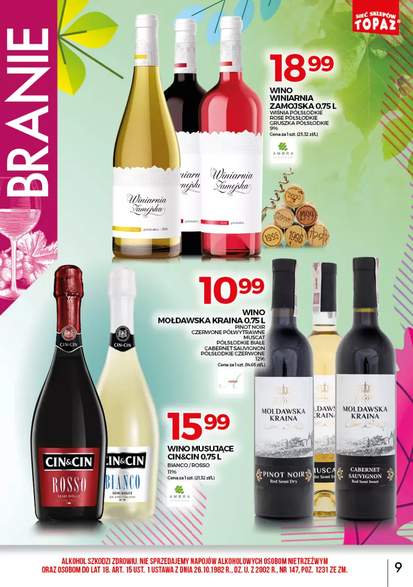 Gazetka promocyjna Topaz - Gazetka - ważna 01.09 do 30.09.2021 - strona 9 - produkty: Cabernet Sauvignon, Gra, Mus, Winiarnia Zamojska, Wino, Wino musujące