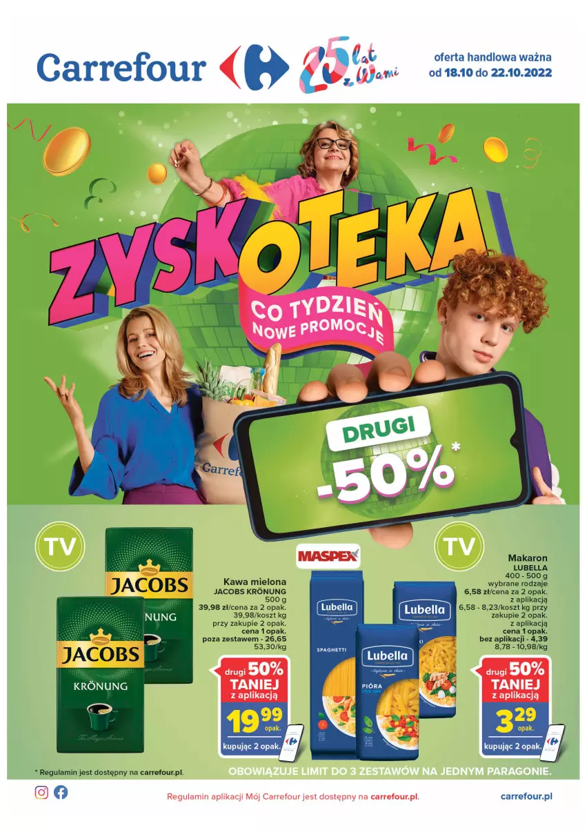 Gazetka promocyjna Carrefour - Gazetka Carrefour Zyskoteka - ważna 18.10 do 22.10.2022 - strona 1