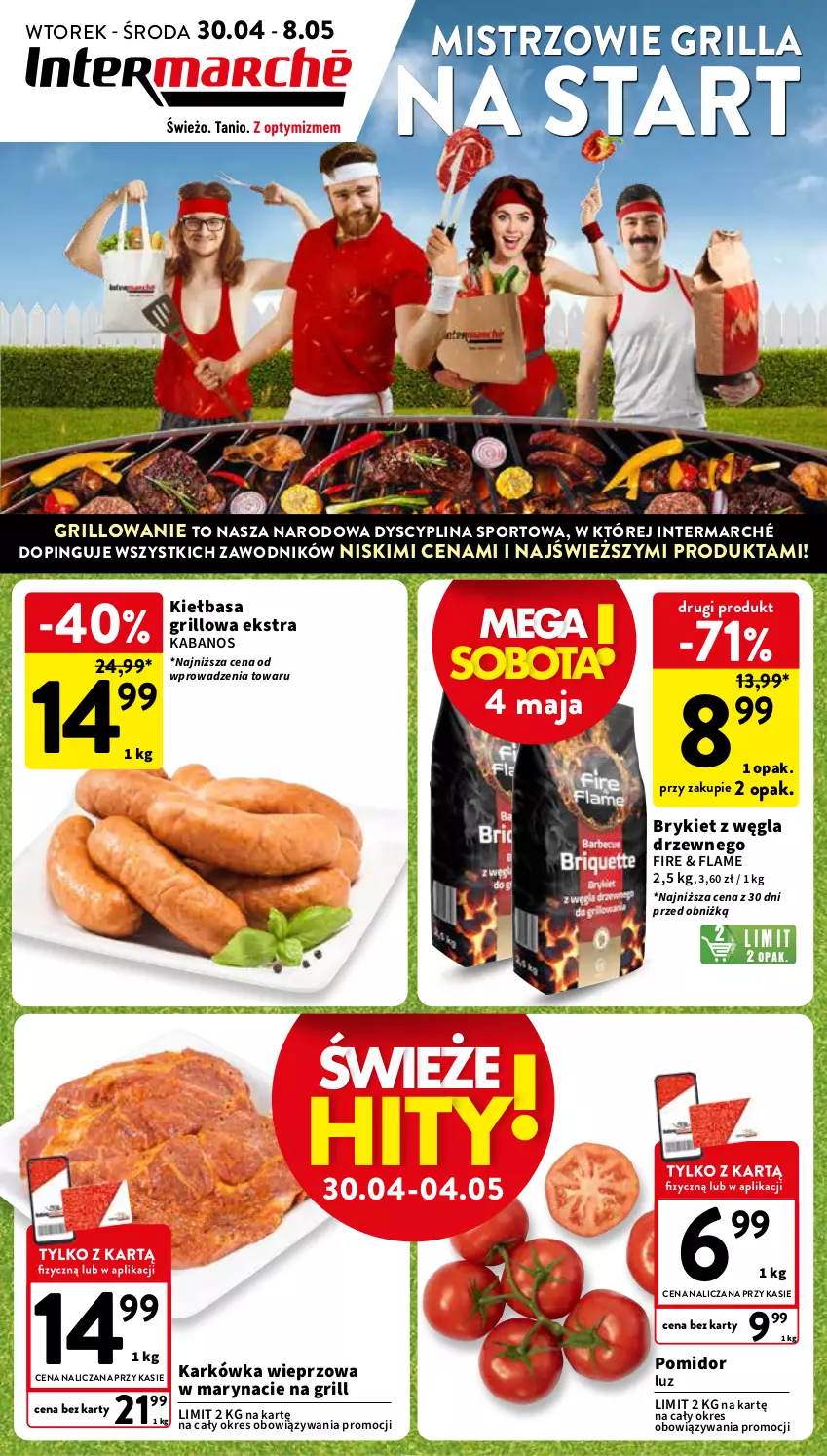 Gazetka promocyjna Intermarche - Gazetka Intermarche - ważna 30.04 do 08.05.2024 - strona 1 - produkty: Grill, Kabanos, Karkówka wieprzowa, Kiełbasa, O nas, Por, Sport