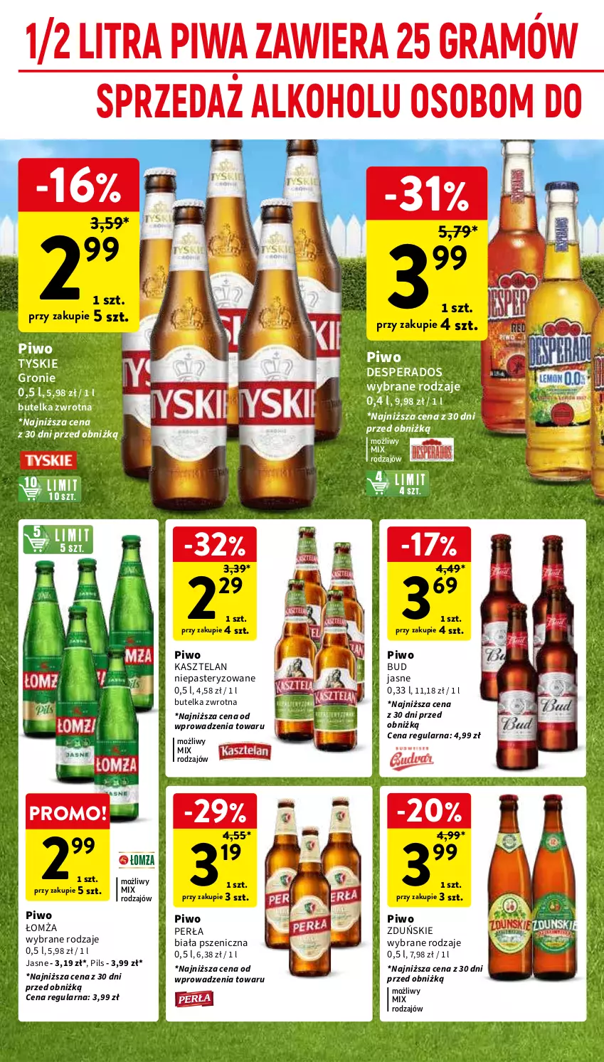 Gazetka promocyjna Intermarche - Gazetka Intermarche - ważna 30.04 do 08.05.2024 - strona 12 - produkty: Desperados, Gra, Kasztelan, Perła, Piwa, Piwo, Tyskie