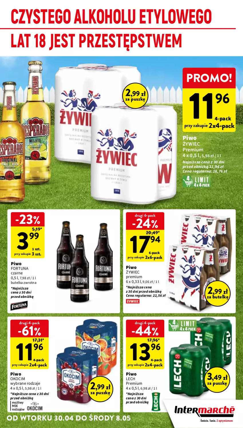 Gazetka promocyjna Intermarche - Gazetka Intermarche - ważna 30.04 do 08.05.2024 - strona 13 - produkty: Fortuna, Koc, Lech Premium, Okocim, Piwo