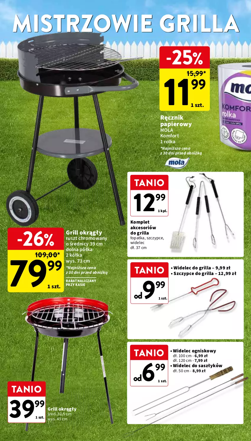 Gazetka promocyjna Intermarche - Gazetka Intermarche - ważna 30.04 do 08.05.2024 - strona 14 - produkty: Grill, Mola, Papier, Półka, Ręcznik, Szczypce, Widelec