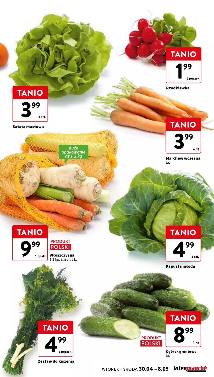 Gazetka promocyjna Intermarche - Gazetka Intermarche - ważna 30.04 do 08.05.2024 - strona 23 - produkty: Grunt, Masło, Ogórek, Rzodkiewka, Sałat, Sałata masłowa