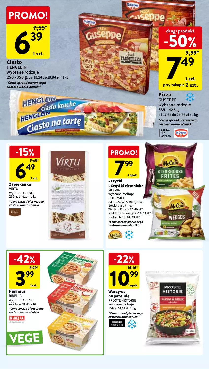 Gazetka promocyjna Intermarche - Gazetka Intermarche - ważna 30.04 do 08.05.2024 - strona 27 - produkty: Bell, Bella, Frytki, Hummus, McCain, Mus, Pizza, Rust, Virtu, Warzywa, Zapiekanka