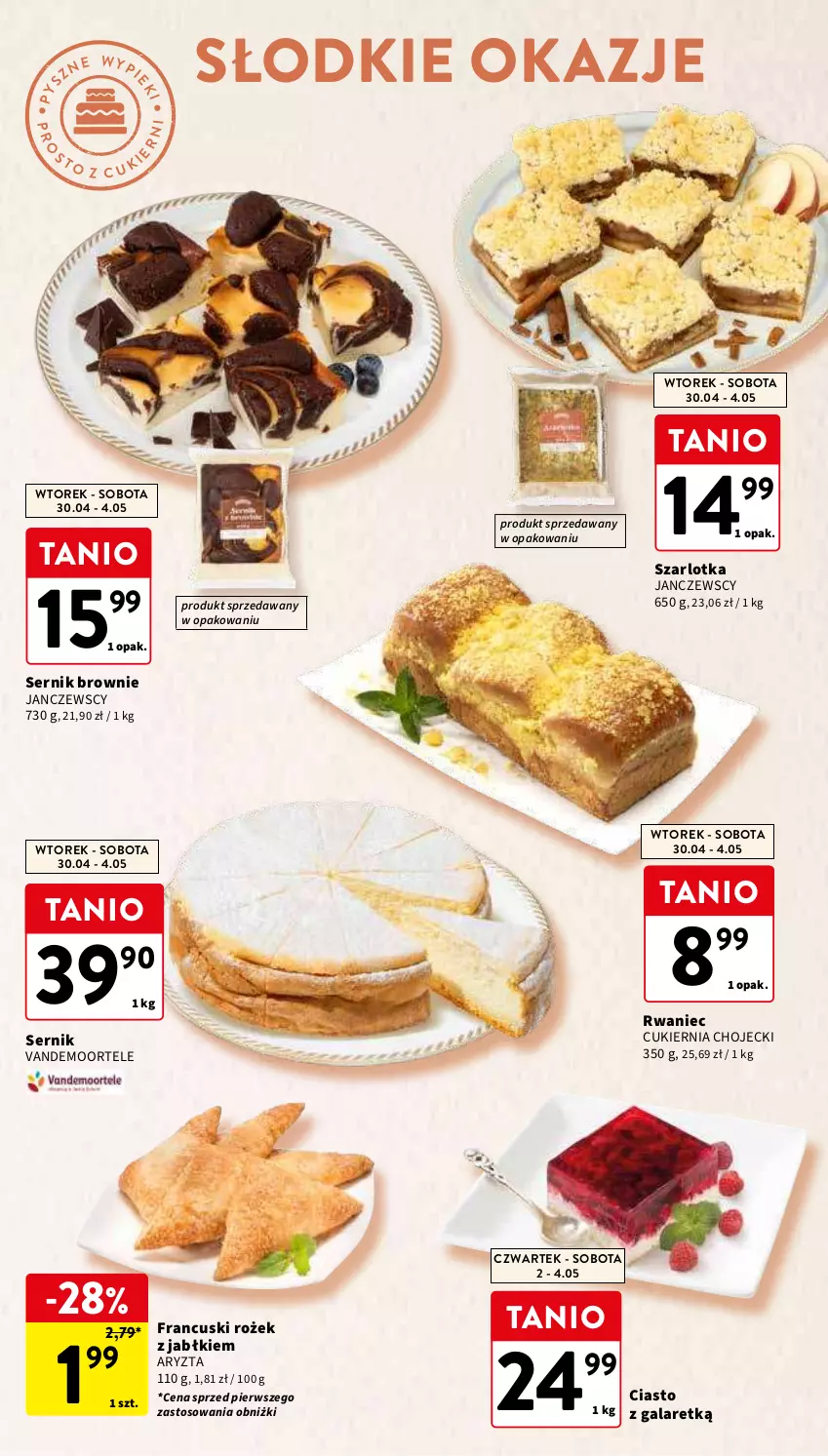 Gazetka promocyjna Intermarche - Gazetka Intermarche - ważna 30.04 do 08.05.2024 - strona 31 - produkty: Brownie, Ciasto z galaretką, Cukier, Gala, Ser, Szarlotka