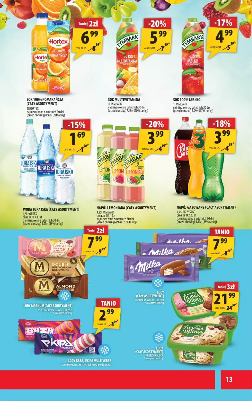 Gazetka promocyjna Arhelan - Gazetka - ważna 08.04 do 19.04.2026 - strona 13 - produkty: Fa, Hortex, Lemoniada, Lion, Napój, Napój gazowany, Sok, Tymbark, Woda
