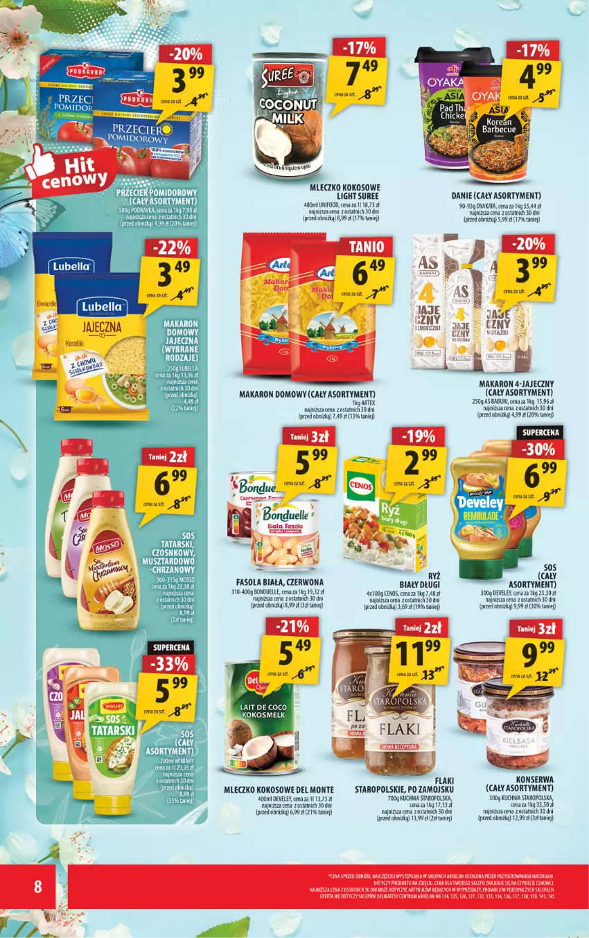 Gazetka promocyjna Arhelan - Gazetka - ważna 08.04 do 19.04.2026 - strona 8 - produkty: Bonduelle, Fa, Fasola, Flaki, Kokos, Kuchnia, Kuchnia Staropolska, LG, Makaron, Mleczko, Monte, Por, Rum, Ryż, Ser