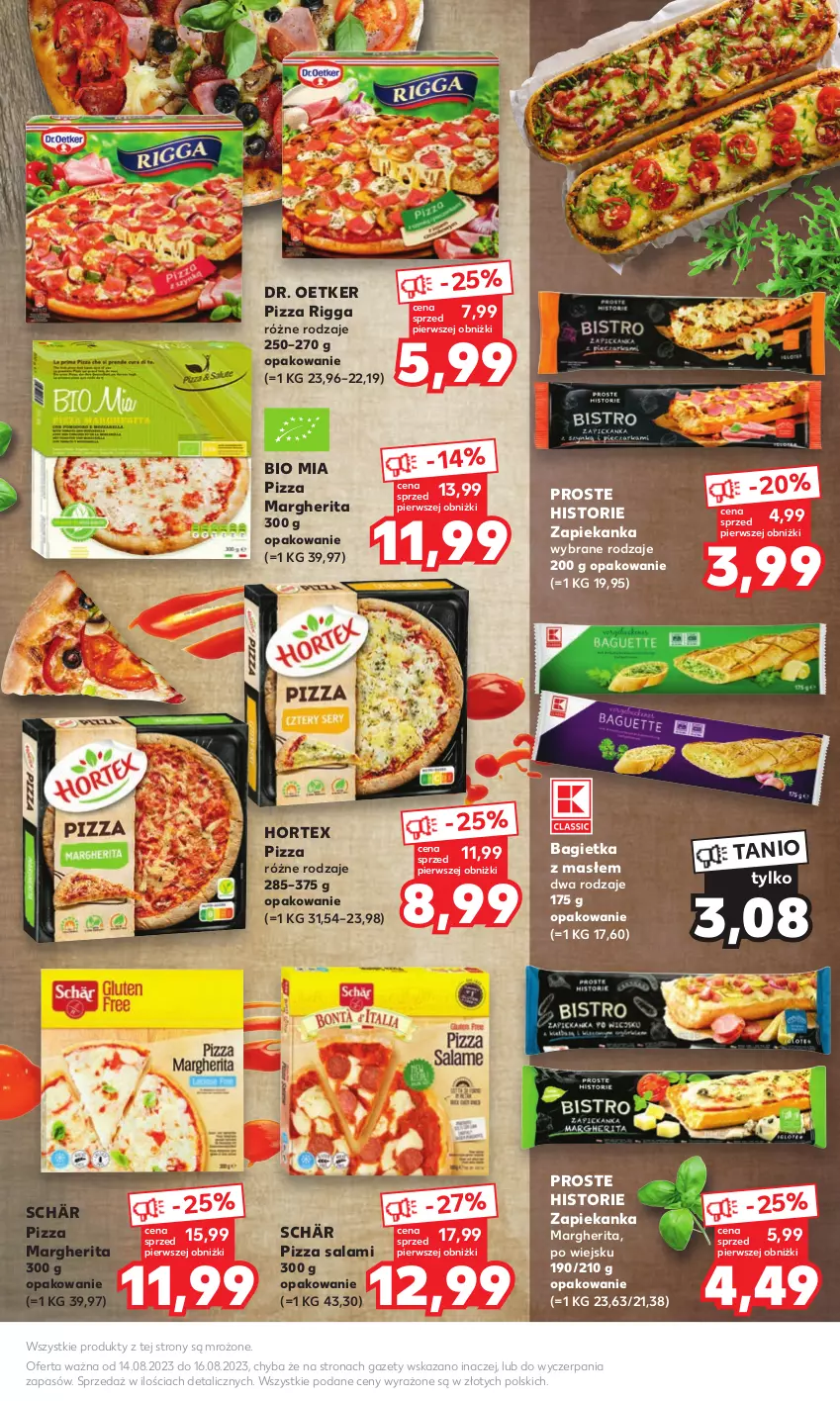 Gazetka promocyjna Kaufland - Mocny Start - ważna 14.08 do 16.08.2023 - strona 19 - produkty: Bagietka, Dr. Oetker, Hortex, O Bag, Pizza, Pizza margherita, Salami, Zapiekanka