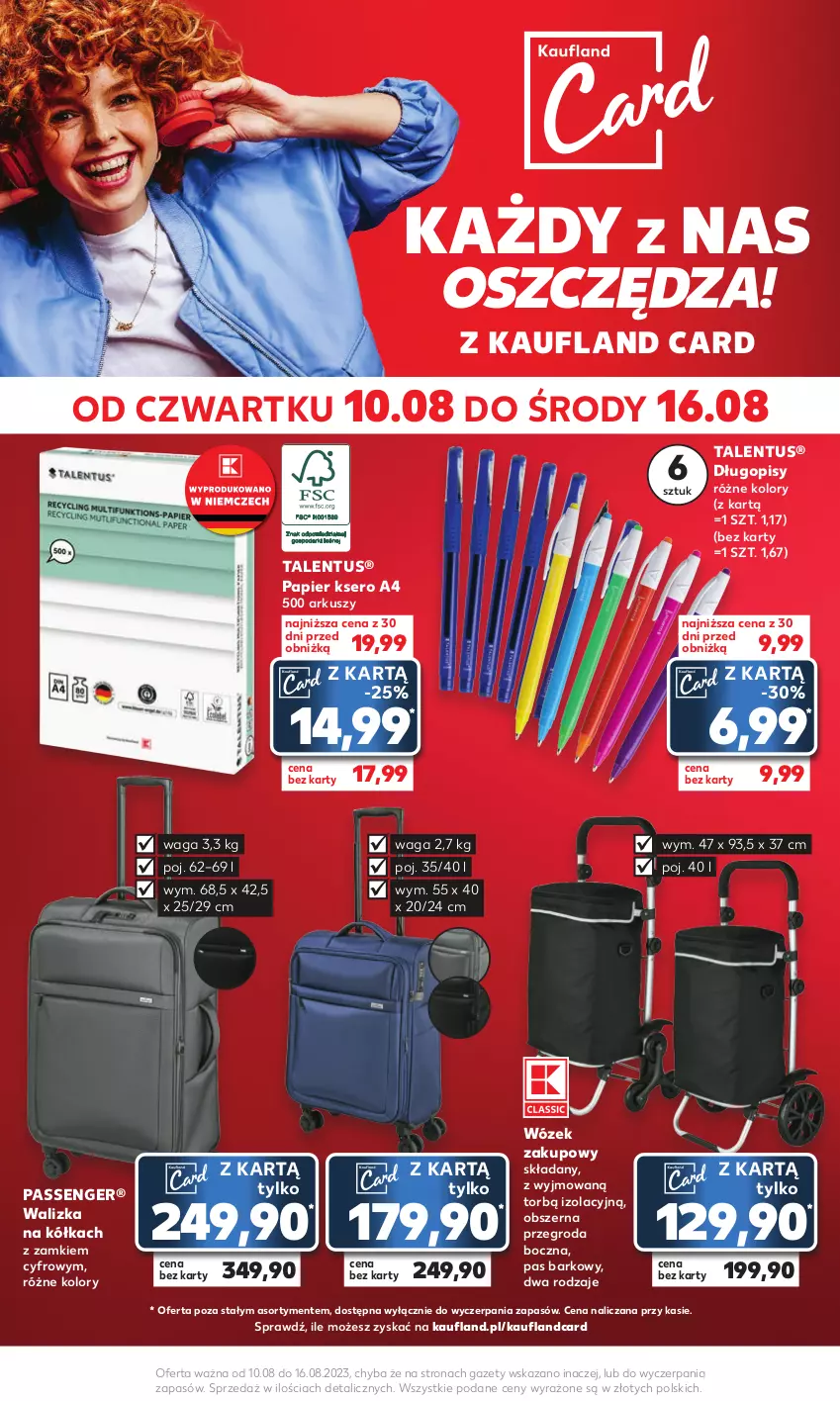 Gazetka promocyjna Kaufland - Mocny Start - ważna 14.08 do 16.08.2023 - strona 22 - produkty: Długopis, Papier, Ser, Waga, Walizka, Wózek