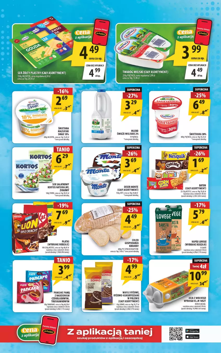 Gazetka promocyjna Arhelan - Gazetka - ważna 01.06 do 14.06.2026 - strona 7 - produkty: Chleb, Deser, Jaja, Monte, Napój, Piątnica, Ryż, Sałat, Sante, Ser, Sonko, Twaróg, Wafle