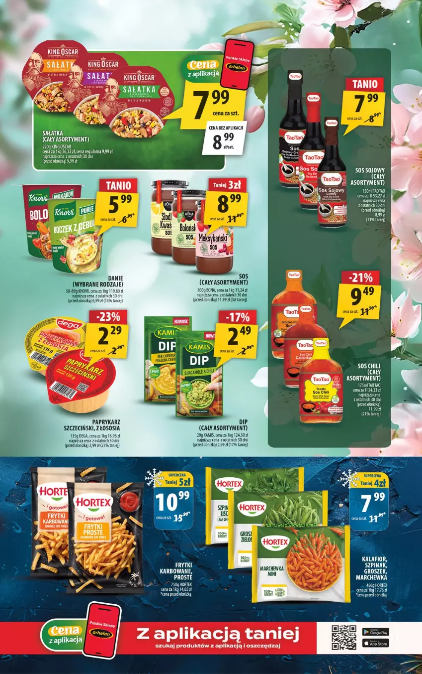 Gazetka promocyjna Arhelan - Gazetka - ważna 01.06 do 14.06.2026 - strona 9 - produkty: Dega, Frytki, Hortex, Kamis, Knorr, Papryka, Paprykarz, Sałat, Sałatka, Sony, Sos, Sos sojowy, Szpinak, TaoTao