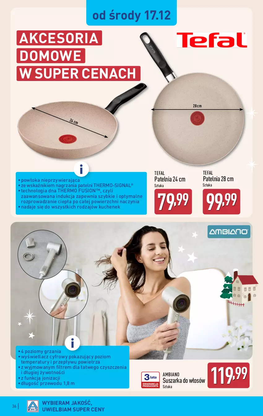 Gazetka promocyjna Aldi - Pełna oferta - ważna 15.12 do 21.12.2025 - strona 36 - produkty: Fa, Fusion, Patelnia, Suszarka, Tefal