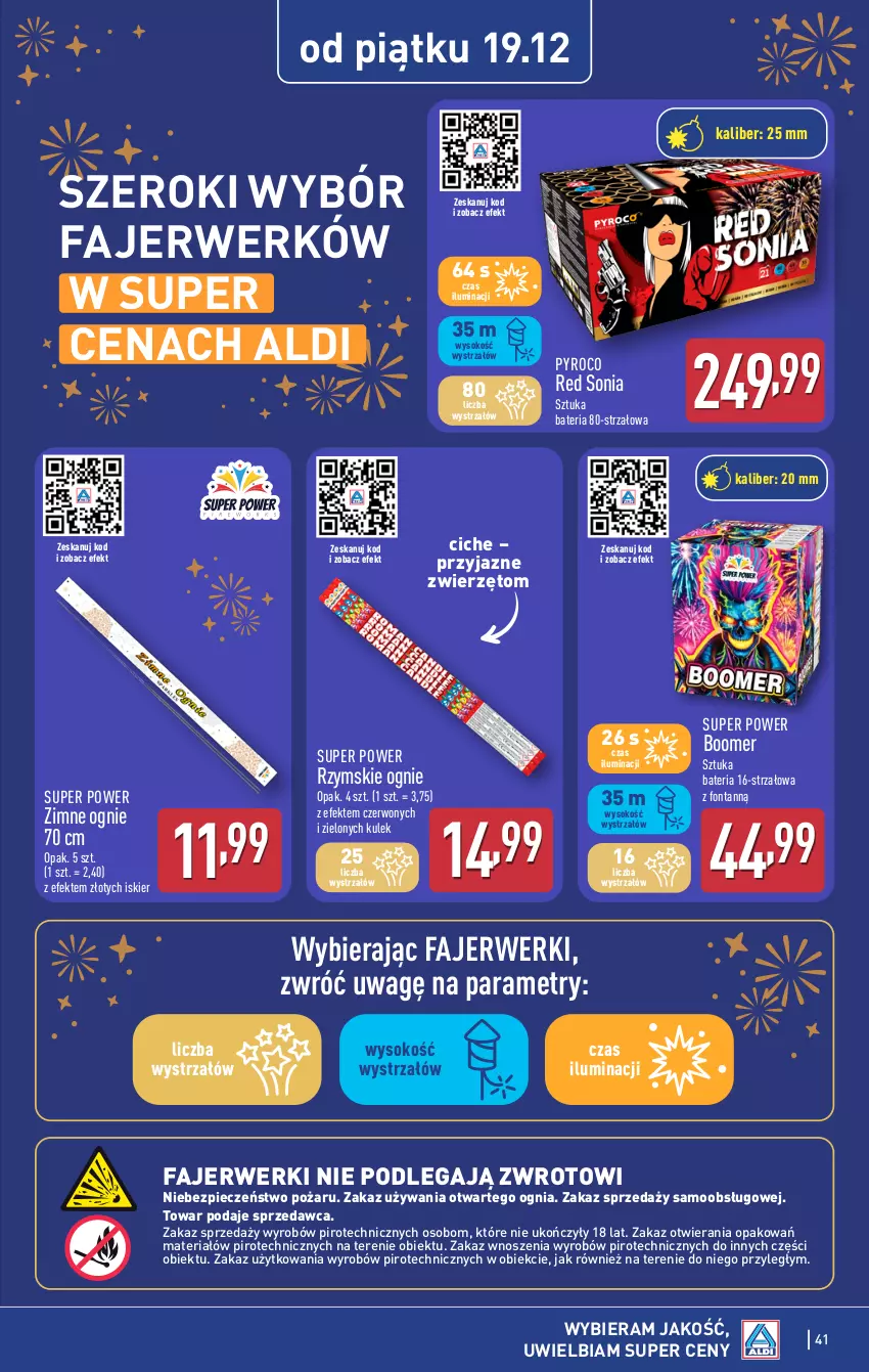 Gazetka promocyjna  - Pełna oferta - ważna 15.12 do 21.12.2025 - strona 41 - produkty: Bateria, Fa, Piec, Rzymskie ognie, Sok, Strzałów