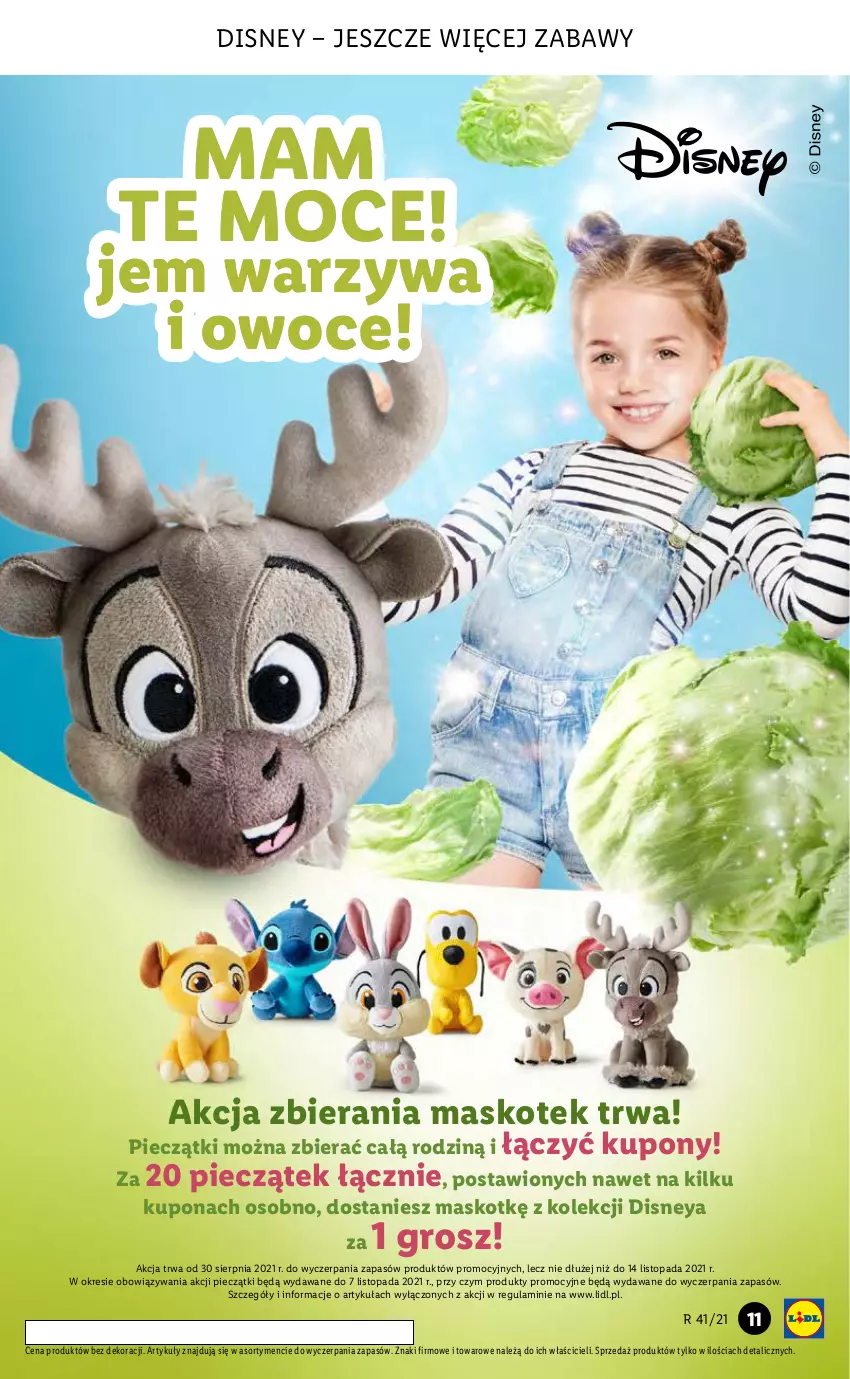 Gazetka promocyjna Lidl - GAZETKA - ważna 14.10 do 17.10.2021 - strona 11 - produkty: Disney, Kotek, Owoce, Piec, Top, Warzywa, Warzywa i owoce