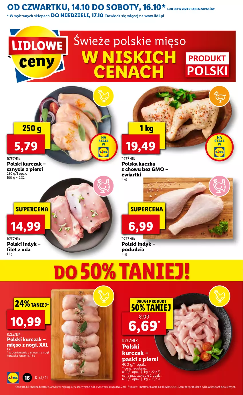 Gazetka promocyjna Lidl - GAZETKA - ważna 14.10 do 17.10.2021 - strona 16 - produkty: Kaczka, Kurczak, Mięso, Por