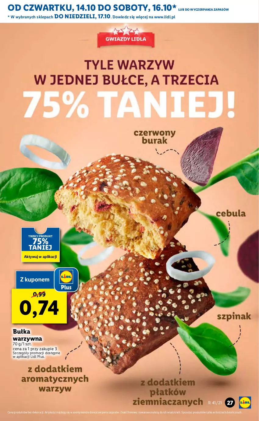 Gazetka promocyjna Lidl - GAZETKA - ważna 14.10 do 17.10.2021 - strona 27 - produkty: Bułka