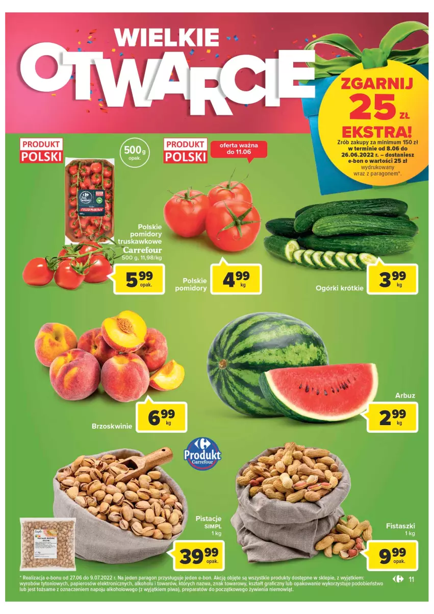 Gazetka promocyjna Carrefour - Gazetka Wielkie otwarcie Market Łomża - ważna 08.06 do 13.06.2022 - strona 11 - produkty: Gra, Papier, Piwa, Pomidory