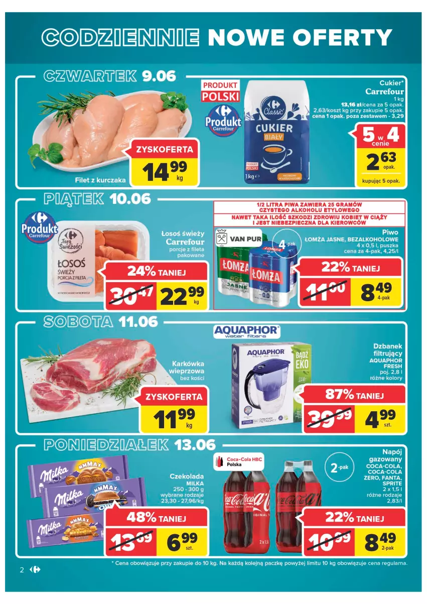 Gazetka promocyjna Carrefour - Gazetka Wielkie otwarcie Market Łomża - ważna 08.06 do 13.06.2022 - strona 2 - produkty: BIC, Coca-Cola, Gra, Piec, Piwa