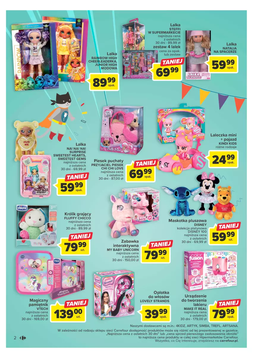 Gazetka promocyjna Carrefour - Gazetka Mali marzyciele - ważna 16.05 do 03.06.2023 - strona 2 - produkty: Acer, Chicco, Disney, Gra, Królik, Lakier, Lalka, Lovely, Maskotka pluszowa, Pamiętnik, Pojazd, Tera, Tran, Zabawka