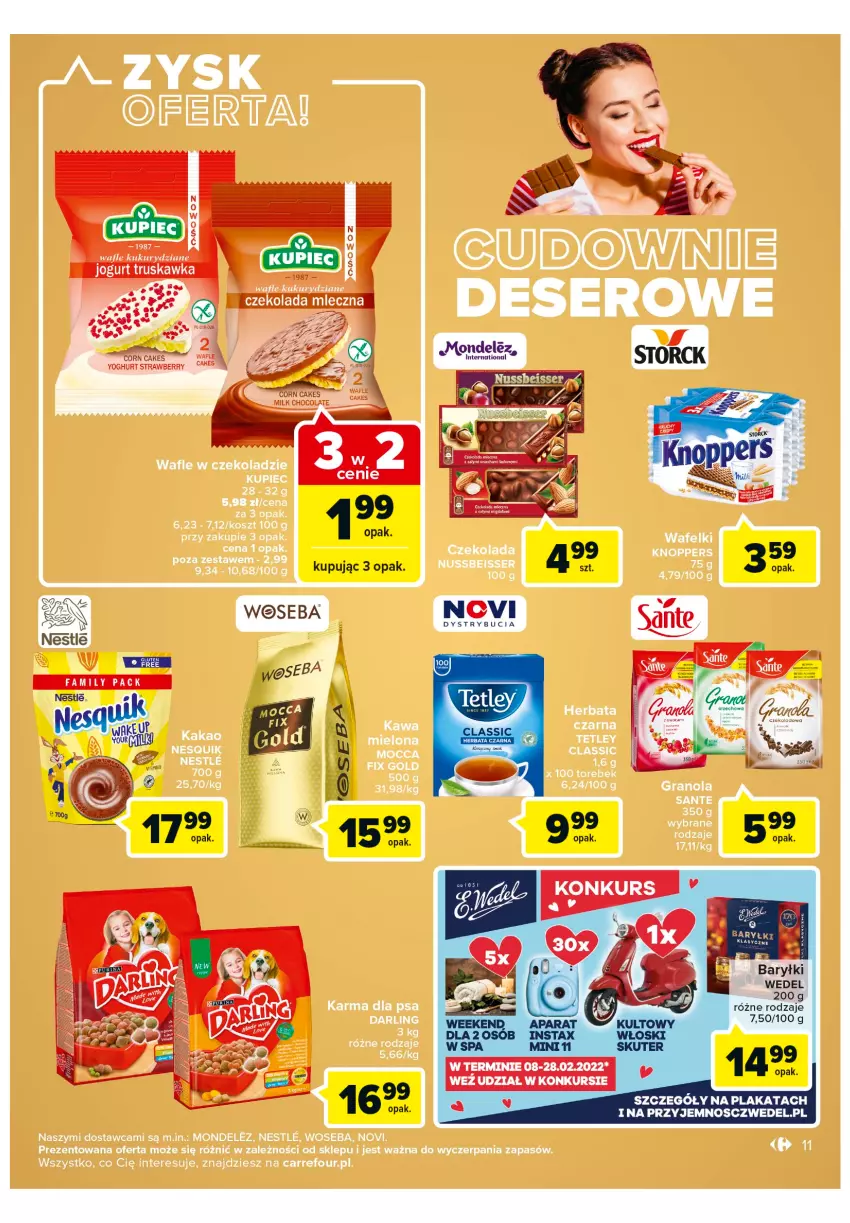 Gazetka promocyjna Carrefour - Gazetka Express - ważna 15.02 do 21.02.2022 - strona 11 - produkty: Baryłki, Jogurt, Sante, Wafle, Woseba