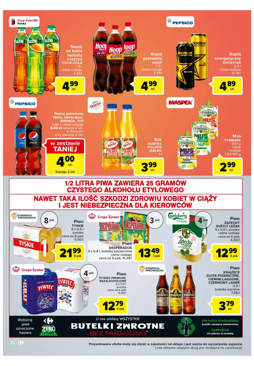 Gazetka promocyjna Carrefour - Gazetka Express - ważna 15.02 do 21.02.2022 - strona 12 - produkty: Desperados, Książęce, Pepsi, Piwo, Tyskie