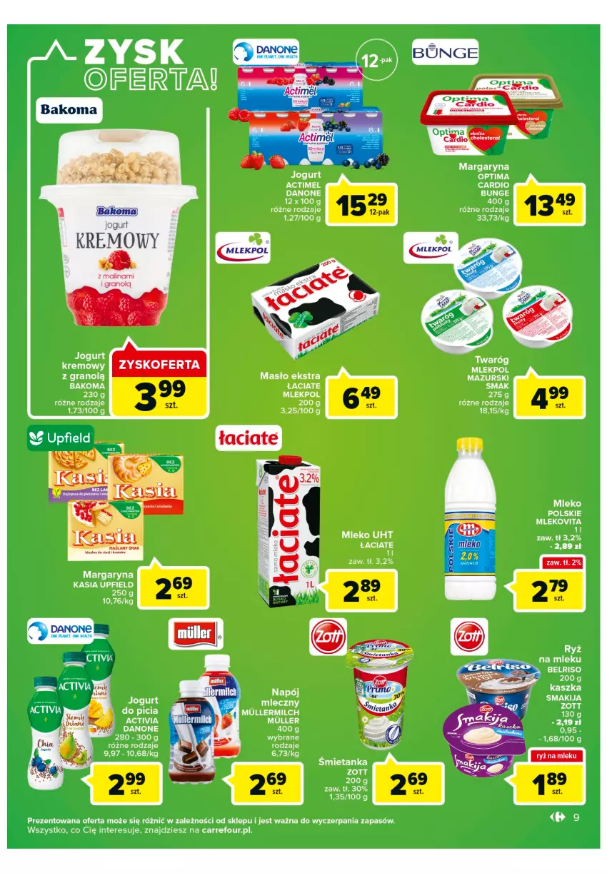 Gazetka promocyjna Carrefour - Gazetka Express - ważna 15.02 do 21.02.2022 - strona 9 - produkty: Bakoma, Danone, Jogurt, Kasia