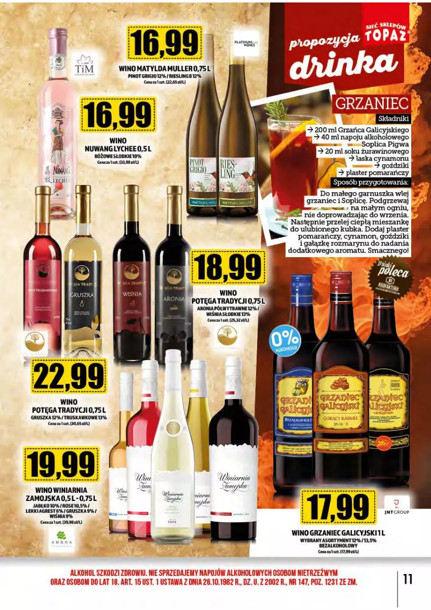 Gazetka promocyjna Topaz - Gazetka - ważna 02.12 do 31.12.2024 - strona 12 - produkty: Aronia, Grzaniec Galicyjski, Pinot Grigio, Wino