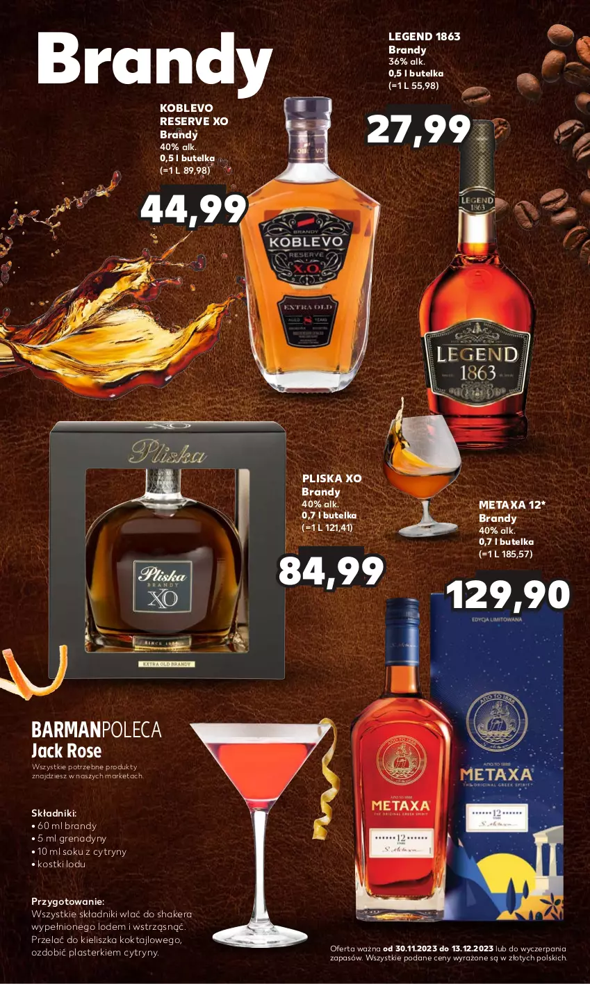 Gazetka promocyjna Kaufland - Barek Kauflandu - ważna 30.11 do 13.12.2023 - strona 12 - produkty: Brandy, Cytryny, Metaxa, Plasterki, Pliska, Ser, Sok