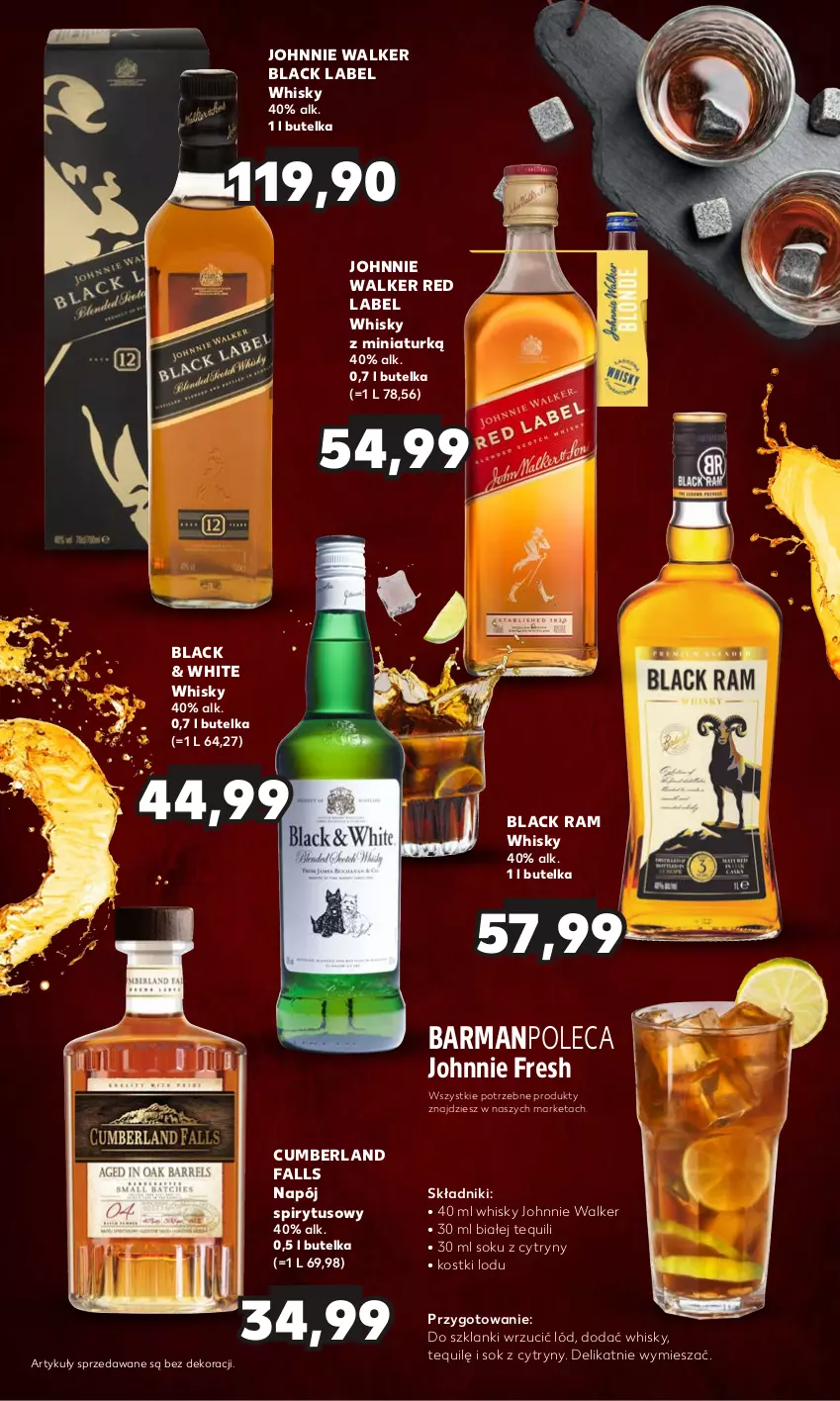 Gazetka promocyjna Kaufland - Barek Kauflandu - ważna 30.11 do 13.12.2023 - strona 9 - produkty: Cytryny, Fa, Johnnie Walker, Lack, Lanki, Napój, Sok, Whisky