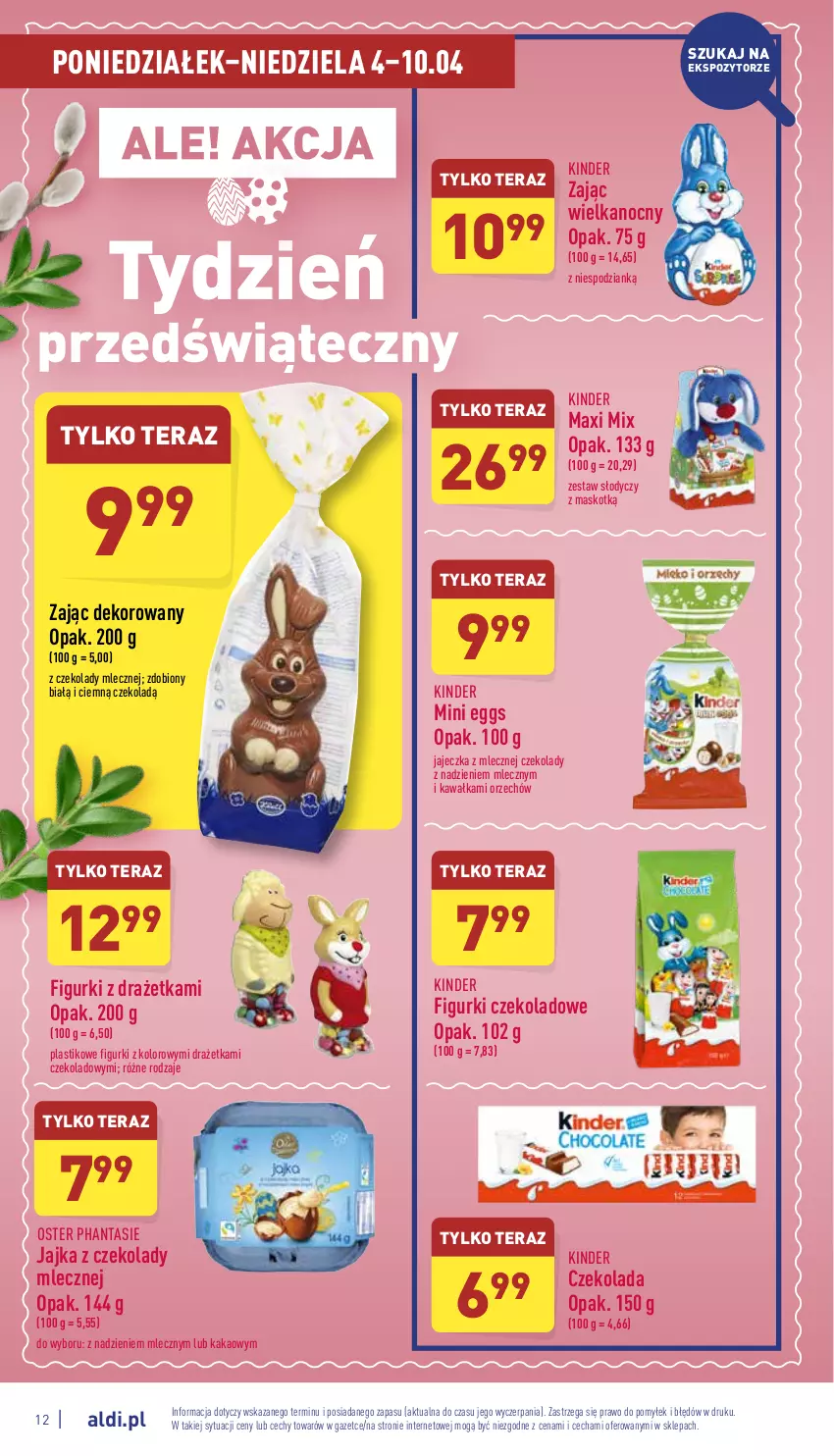 Gazetka promocyjna Aldi - Katalog spożywczy - ważna 04.04 do 10.04.2022 - strona 12 - produkty: Czekolada, Kakao, Kawa, Kinder, Tera