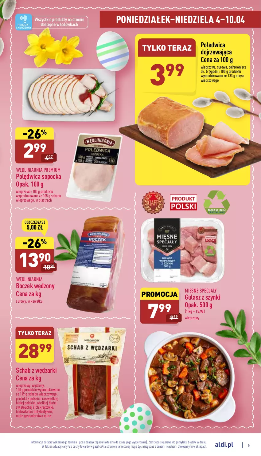 Gazetka promocyjna Aldi - Katalog spożywczy - ważna 04.04 do 10.04.2022 - strona 5 - produkty: Boczek, Kawa, Lodówka, Mięsne specjały, Polędwica, Tera