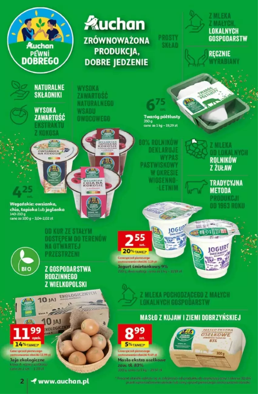 Gazetka promocyjna Auchan - ważna 16.11 do 22.11.2023 - strona 2 - produkty: Chia, Owsianka, Rolnik, Sok, Twaróg, Twaróg półtłusty