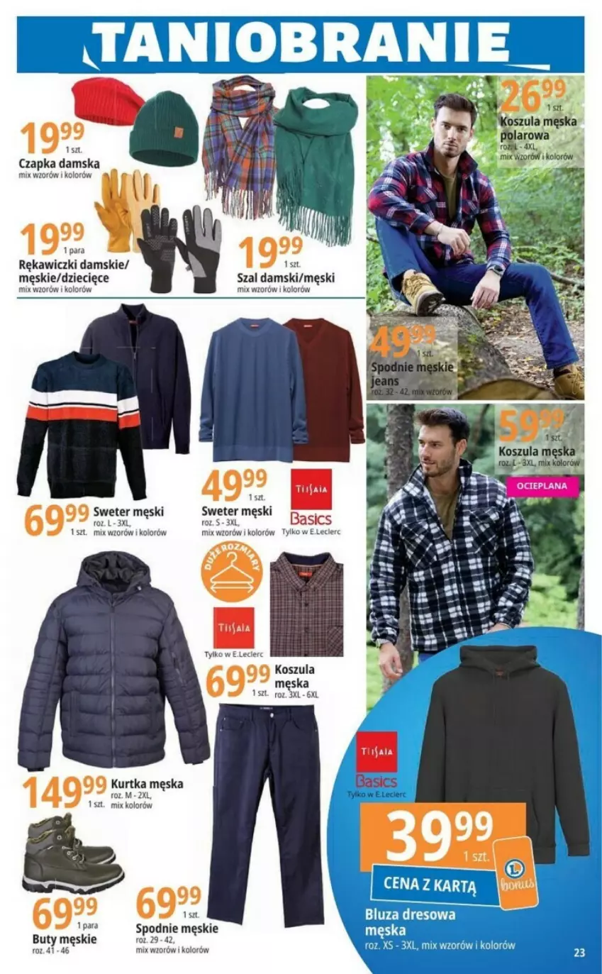 Gazetka promocyjna E Leclerc - ważna 03.10 do 14.10.2023 - strona 16 - produkty: Bluza, Bluza dresowa, Dres, Dzieci, Kosz, Koszula, Kurtka, Spodnie, Sweter, Szal