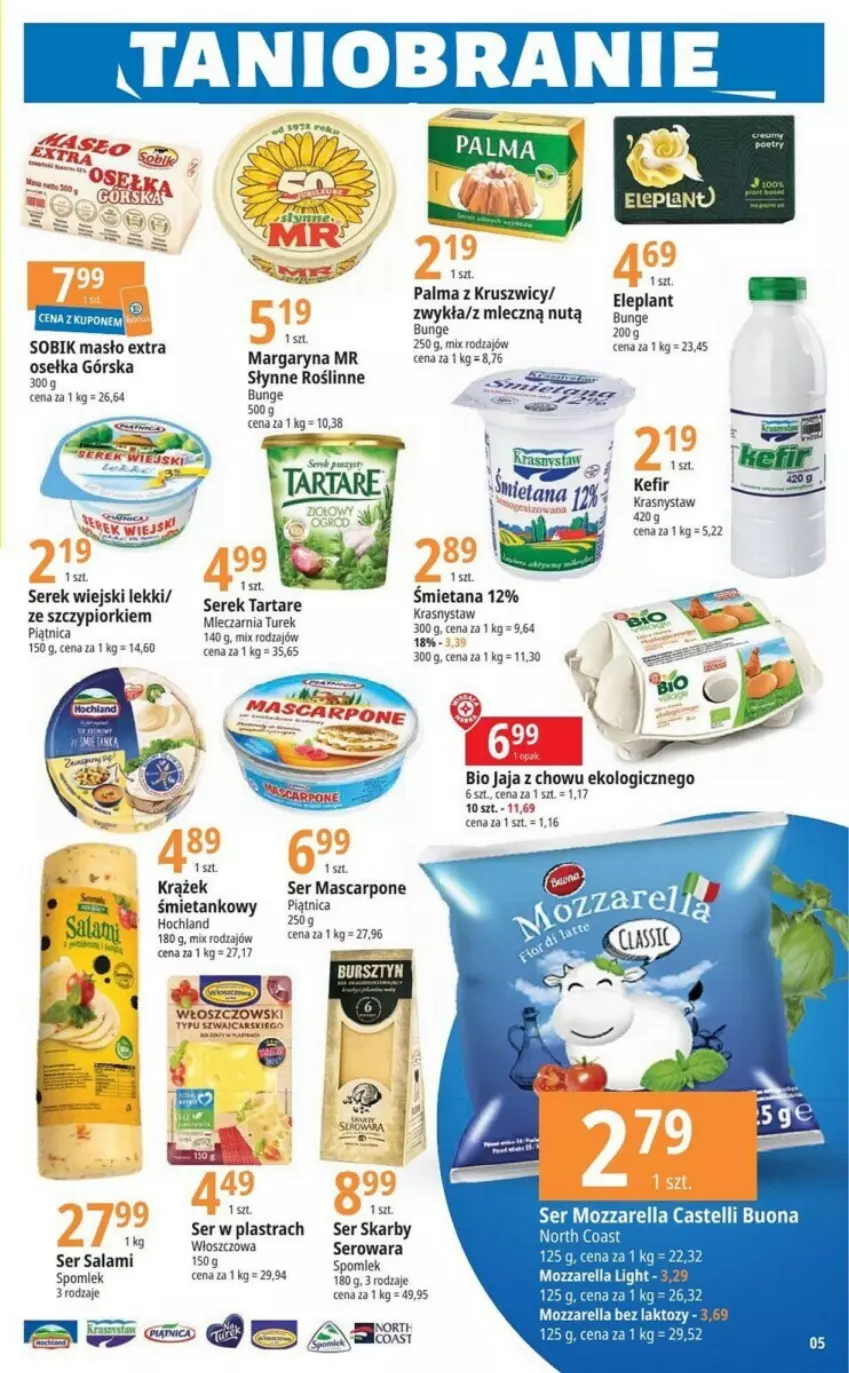 Gazetka promocyjna E Leclerc - ważna 03.10 do 14.10.2023 - strona 20 - produkty: Cars, Fa, Hochland, Jaja, Kefir, Margaryna, Mascarpone, Masło, Mozzarella, Palma, Piątnica, Salami, Ser, Ser salami, Serek, Serek wiejski, Słynne, Tarta, Tartare, Włoszczowski, Zlew