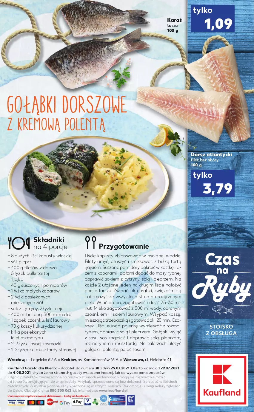 Gazetka promocyjna Kaufland - RYBY - ważna 29.07 do 04.08.2021 - strona 2 - produkty: Bulion, Cytryny, Czosnek, Dorsz, Fa, Laur, Lion, Mleko, Mus, Olej, Pieprz, Pomidory, Por, Sok, Sól, Sos, Suszone pomidory, Talerz, Tusz, Wagi