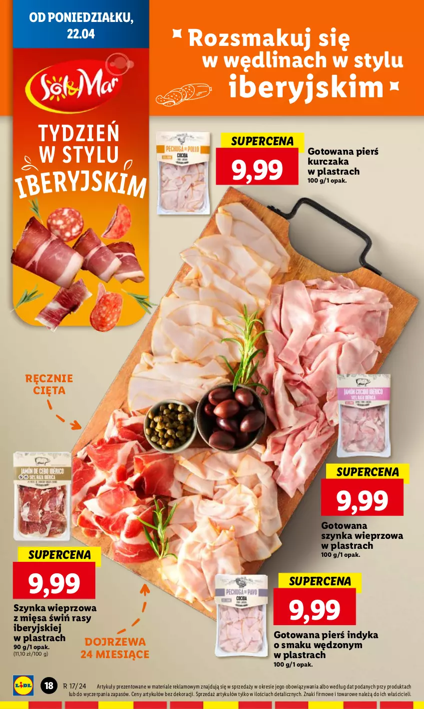 Gazetka promocyjna Lidl - GAZETKA - ważna 22.04 do 24.04.2024 - strona 20 - produkty: Kurczak, Szynka, Szynka wieprzowa, Wędlina