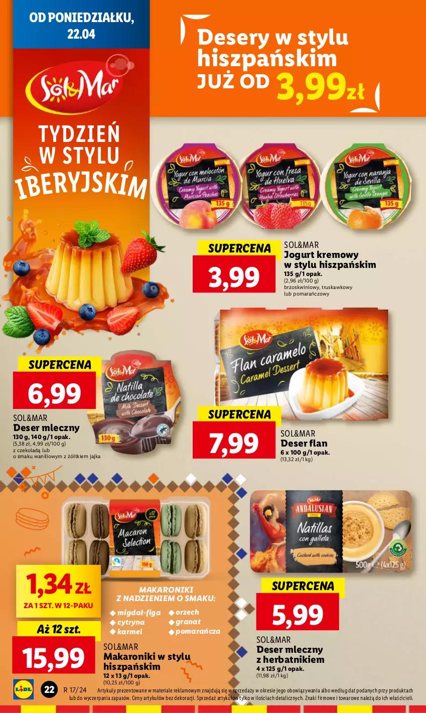 Gazetka promocyjna Lidl - GAZETKA - ważna 22.04 do 24.04.2024 - strona 24 - produkty: Deser, Deser mleczny, Gra, Granat, Herbatniki, Jogurt, Makaron, Ser