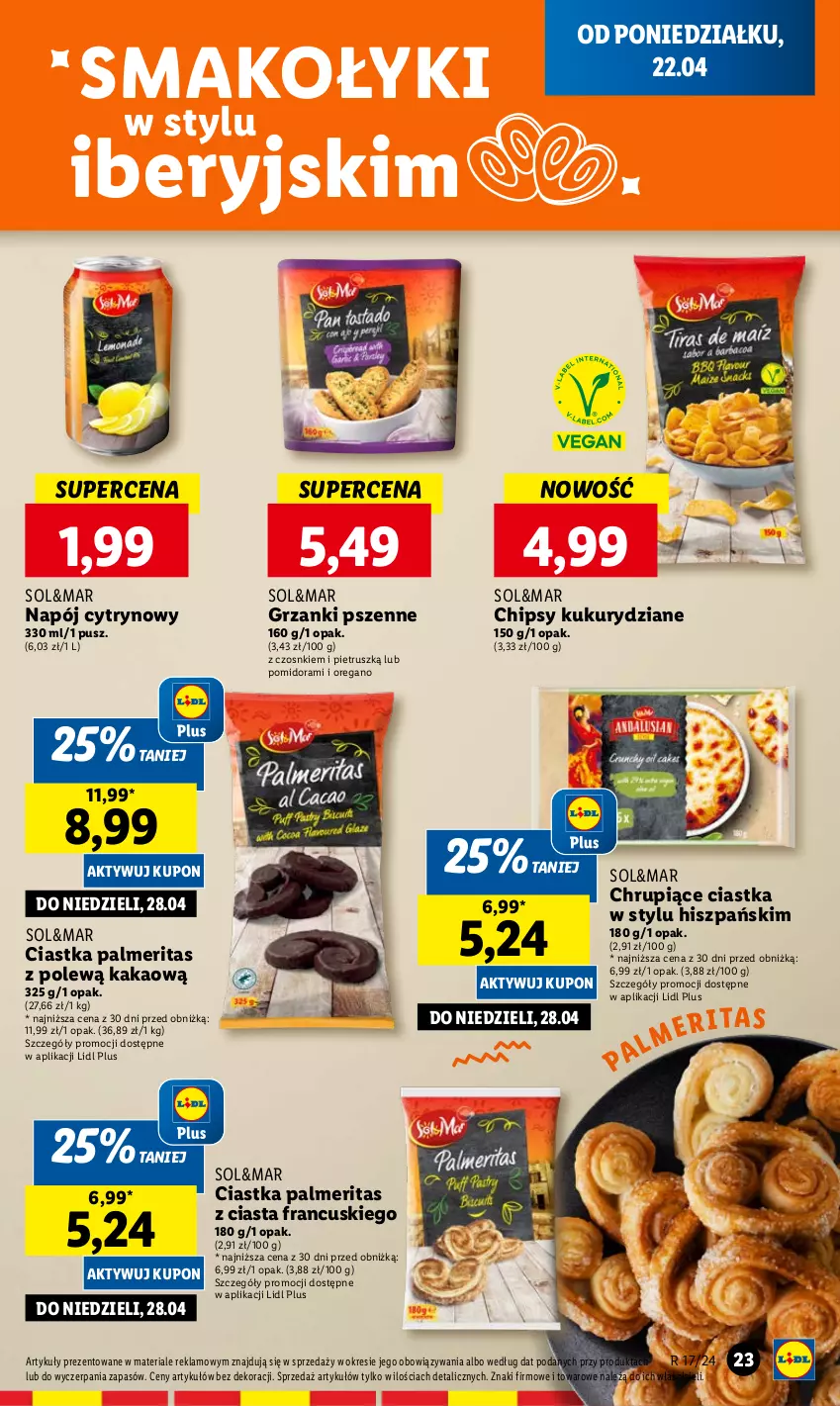 Gazetka promocyjna Lidl - GAZETKA - ważna 22.04 do 24.04.2024 - strona 25 - produkty: Chipsy, Ciastka, Kakao, Napój