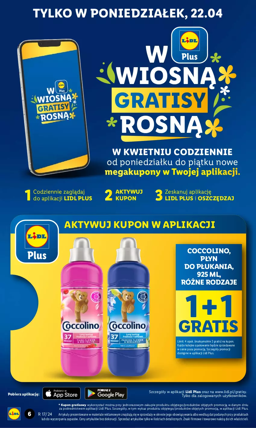 Gazetka promocyjna Lidl - GAZETKA - ważna 22.04 do 24.04.2024 - strona 6 - produkty: Coccolino, Gra, Olej, Płyn do płukania