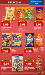 Gazetka promocyjna Lidl - GAZETKA - Gazetka - ważna od 24.04 do 24.04.2024 - strona 43 - produkty: Cheetos, Ser, Papryka, Chipsy, Tortilla, Wafle, Crunchips, Lorenz, Masło, Lay’s, Mieszanka bakaliowa