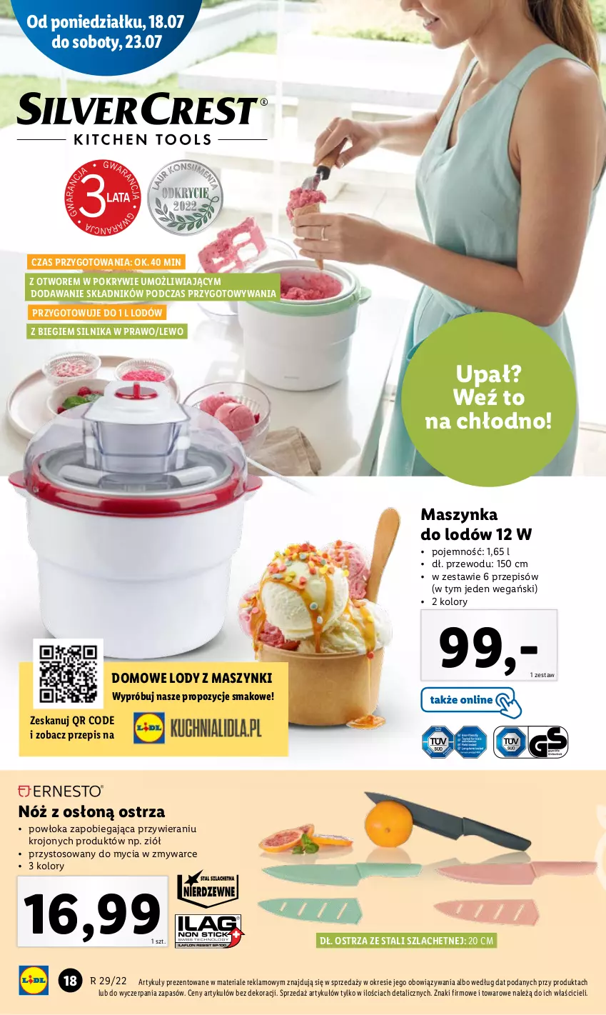 Gazetka promocyjna Lidl - GAZETKA - ważna 18.07 do 23.07.2022 - strona 18 - produkty: Lody, Maszynka, Szynka