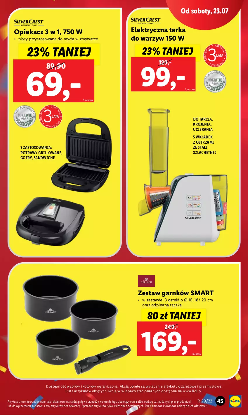 Gazetka promocyjna Lidl - GAZETKA - ważna 18.07 do 23.07.2022 - strona 45 - produkty: Gofry, Gra, Grill, Tarka