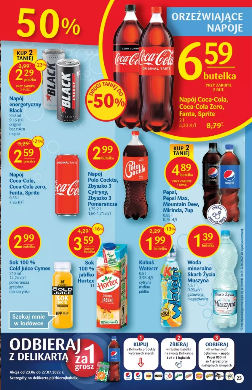 Gazetka promocyjna Delikatesy Centrum - Gazetka DC29 - ważna 28.07 do 03.08.2022 - strona 23 - produkty: Grejpfrut, Napój, Pepsi, Sok, Woda