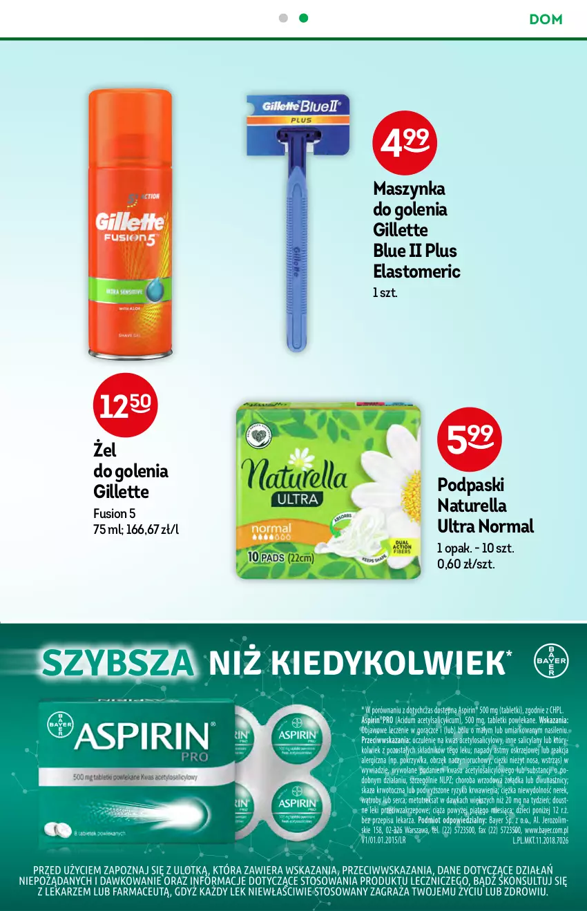 Gazetka promocyjna Żabka - ważna 22.09 do 28.09.2021 - strona 43 - produkty: Fusion, Gillette, Maszynka, Maszynka do golenia, Naturell, Naturella, Podpaski, Szynka