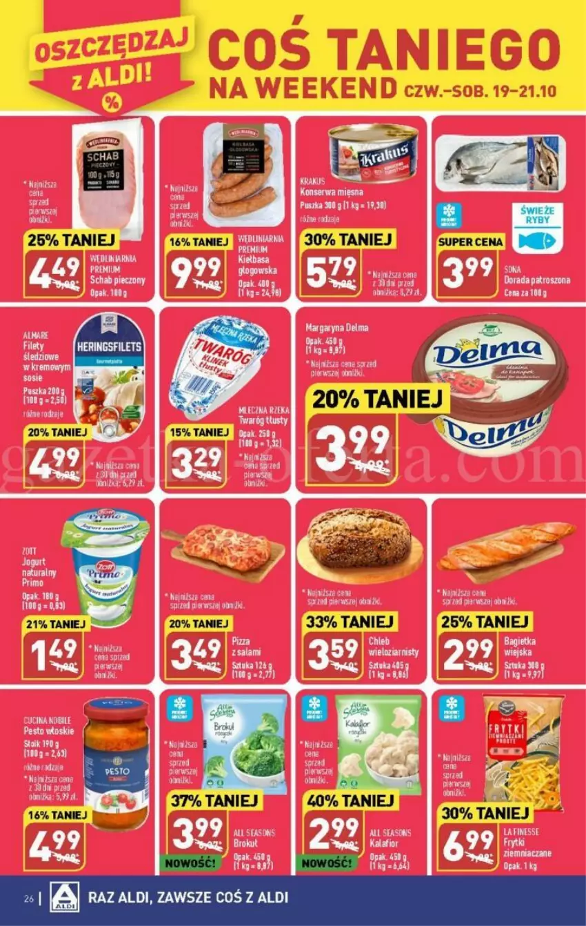 Gazetka promocyjna Aldi - ważna 16.10 do 21.10.2023 - strona 19 - produkty: All Seasons, Chleb, Delma, Jogurt, Kiwi, Margaryna, Ser