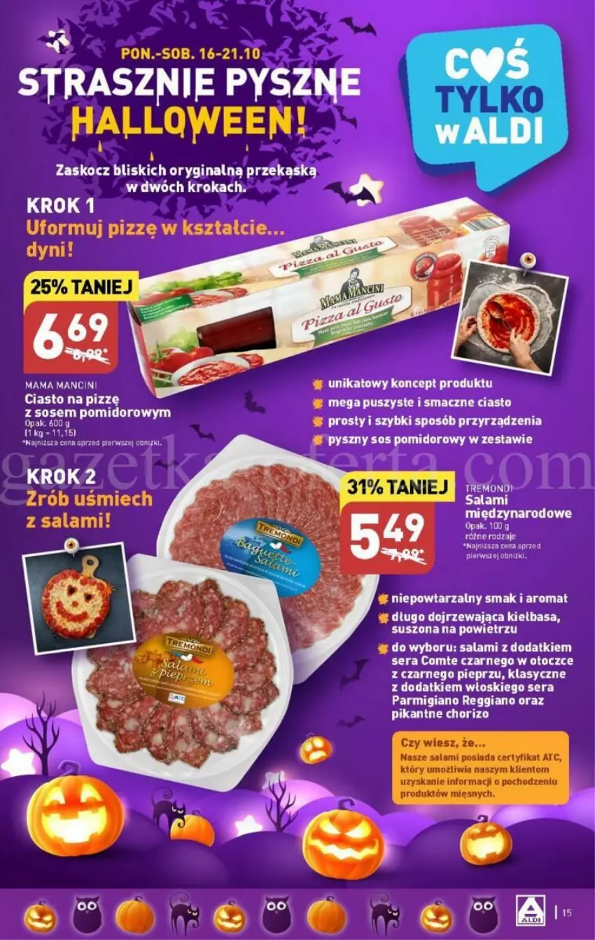 Gazetka promocyjna Aldi - ważna 16.10 do 21.10.2023 - strona 7 - produkty: Gin, Kiełbasa, Koc, Pieprz, Salami, Ser, Sos, Sos pomidorowy