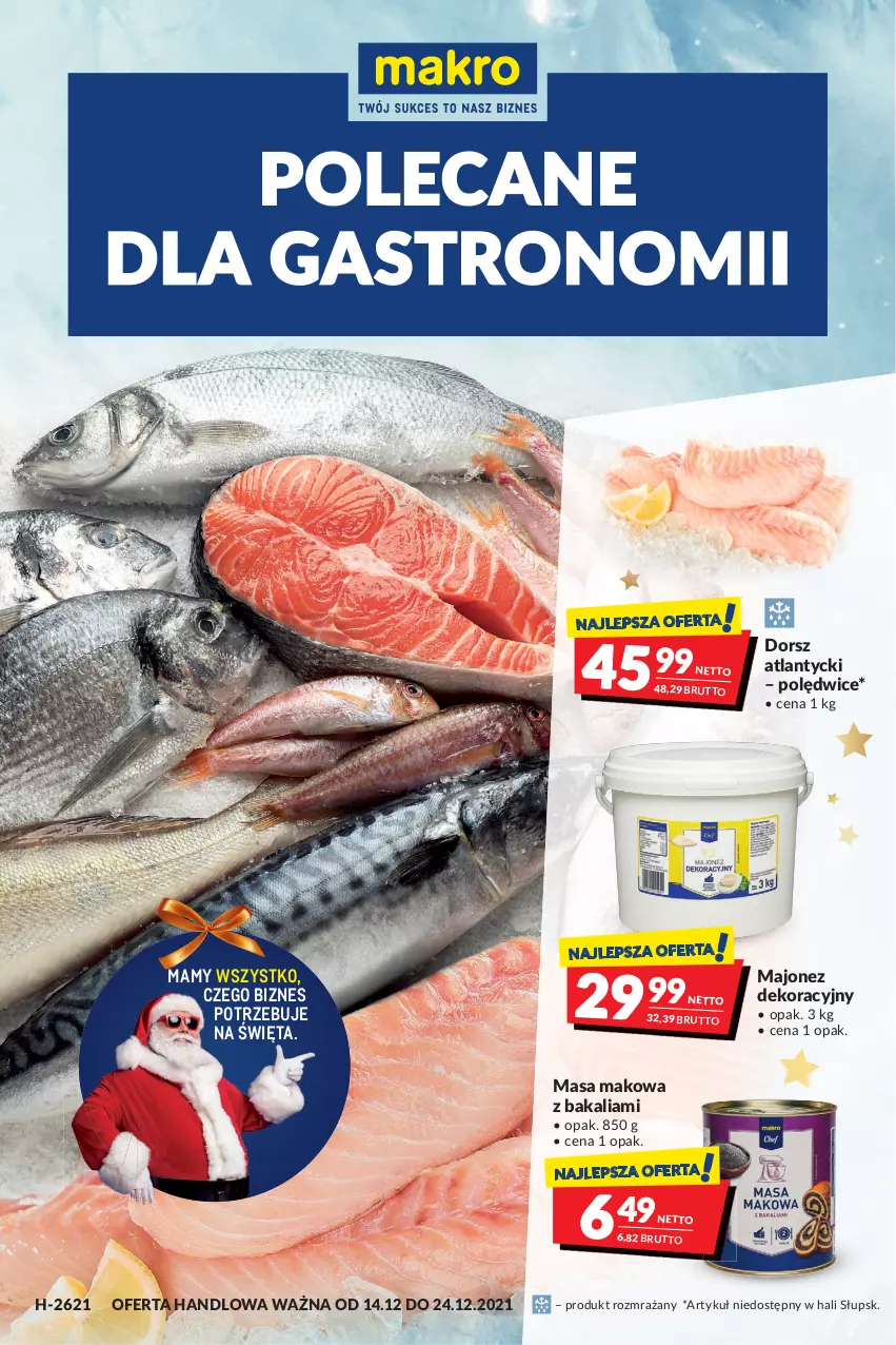 Gazetka promocyjna Makro - [Oferta promocyjna] Artykuły spożywcze i przemysłowe - ważna 14.12 do 26.12.2021 - strona 1 - produkty: Dorsz, Majonez